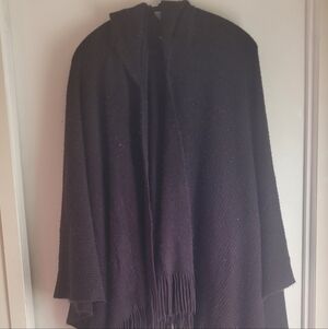 Black Fringe Poncho